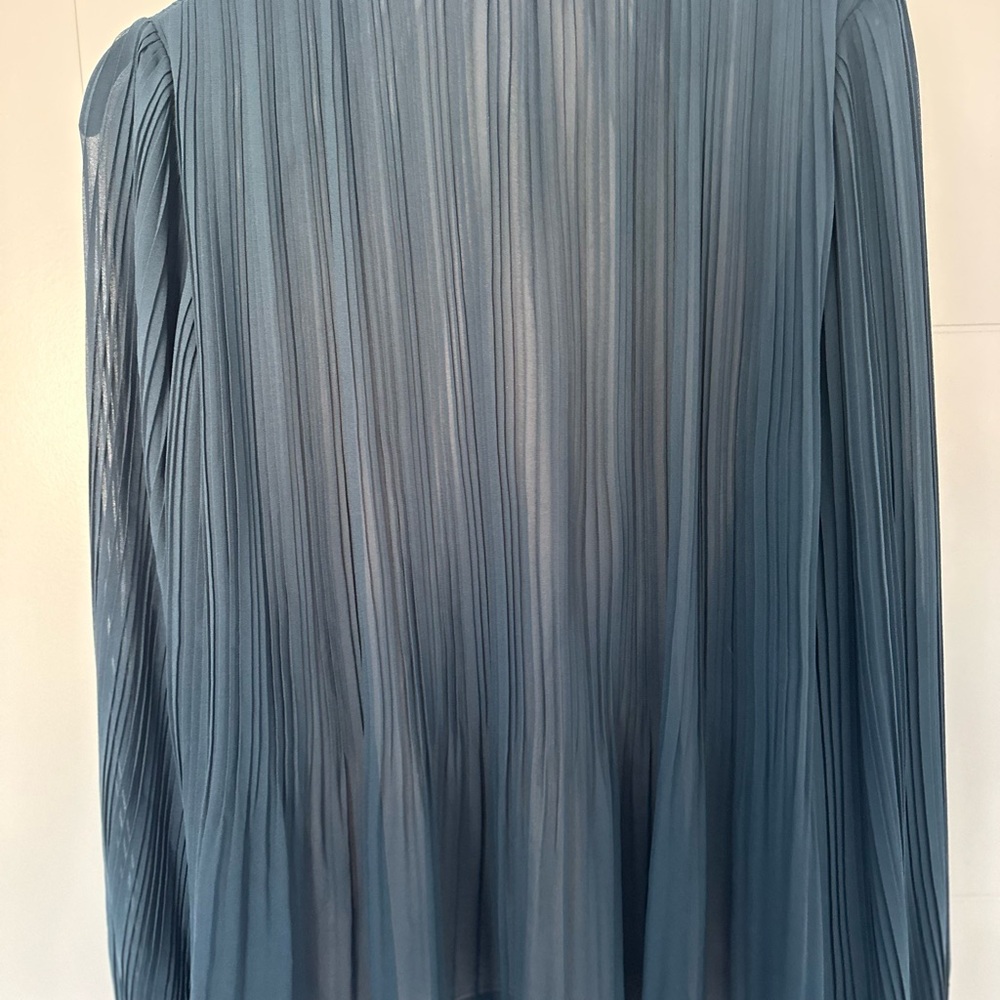 SAMSOE SAMSOE Lady Is Blouse Midnight Navy XS Pleated Keyhole Top - Picture 8 of 9